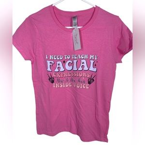{NEW} Funny Women’s Graphic Tee Small Pink